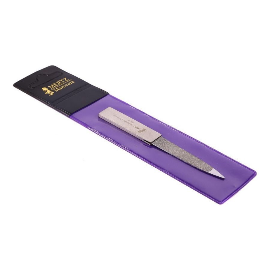 Пилочка для ногтей металлическая с сапфировым напылением A65-4, 11 см, Mertz 