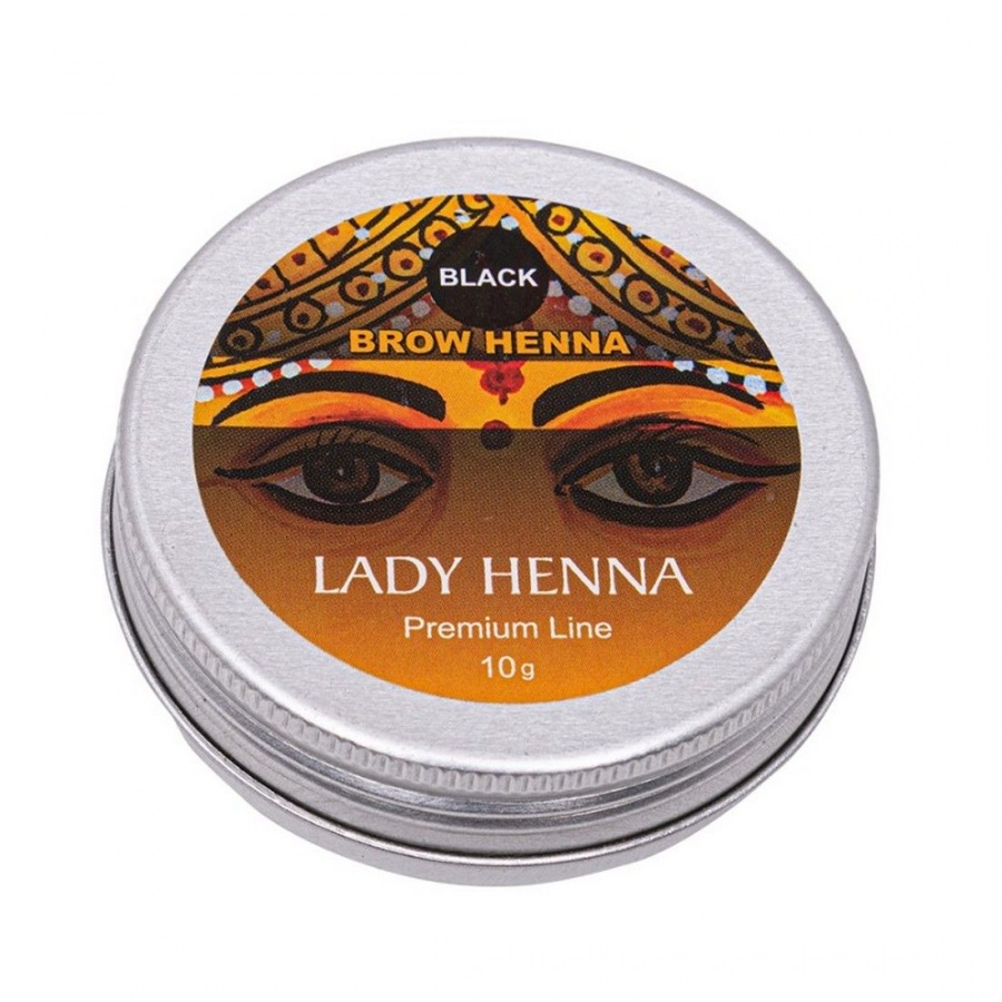 Краска для бровей на основе хны, чёрная, Premium Line, Lady Henna 10 г