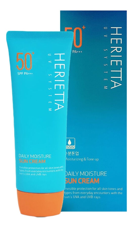 Крем для лица солнцезащитный Herietta Daily Moisture Sun Cream SPF50 + PA +++, Welcos, 70 г