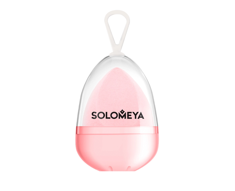 Вельветовый косметический спонж для макияжа Персик Microfiber Velvet Sponge Peach, Solomeya