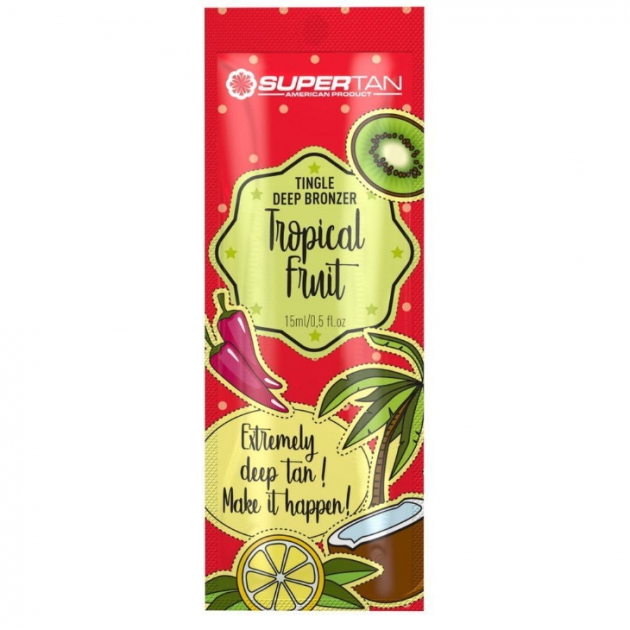 Крем для загара тропические фрукты с тингл-эффектом Tropical Fruits, SuperTan, 15 мл