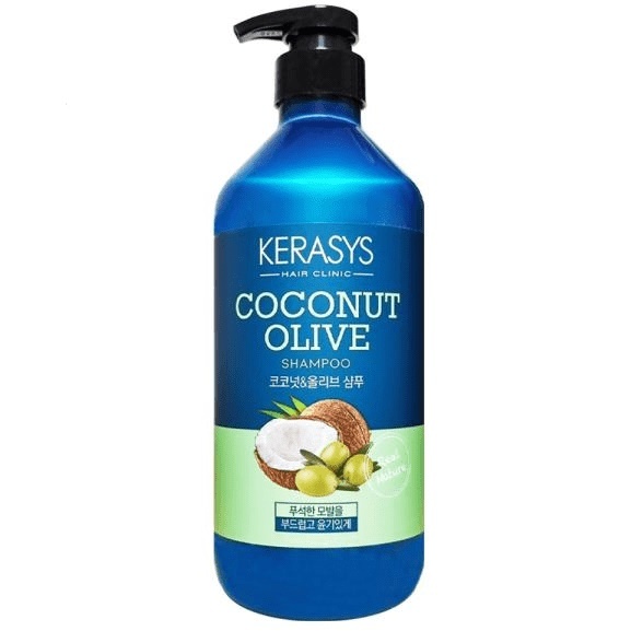 Шампунь для поврежденных волос с натуральными маслами оливы и кокоса Kerasys, 800 мл 