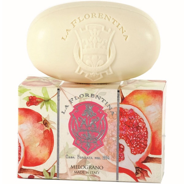 Мыло для тела с маслом ши, оливковым маслом и экстрактом Граната Bath Soap Pomegranate, La Florentina, 300 г