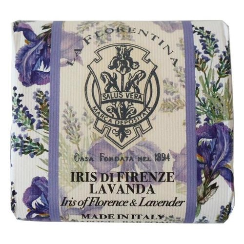 Мыло натуральное на основе масел ши и оливы с экстрактами Флорентийского ириса и Лаванды Bar Soap Iris of Florence & Lavender, La Florentina, 106 г