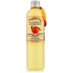 Безсульфатный гель для душа с мандариновым маслом Natural Shower Gel Mandarin, OrganicTai 260 мл.