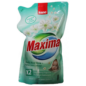 Гигиенический смягчитель белья 5 в 1 Maxima Hygienic Fabric Softener Baby Aloe Vera, Sano 1 л (запаска)
