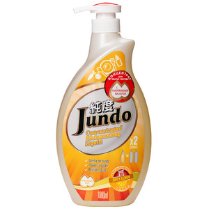 Концентрированное экологочное средство для мытья посуды и детских принадлежностей с гиалуроновой кислотой, сочный лимон, Jundo 1000 мл