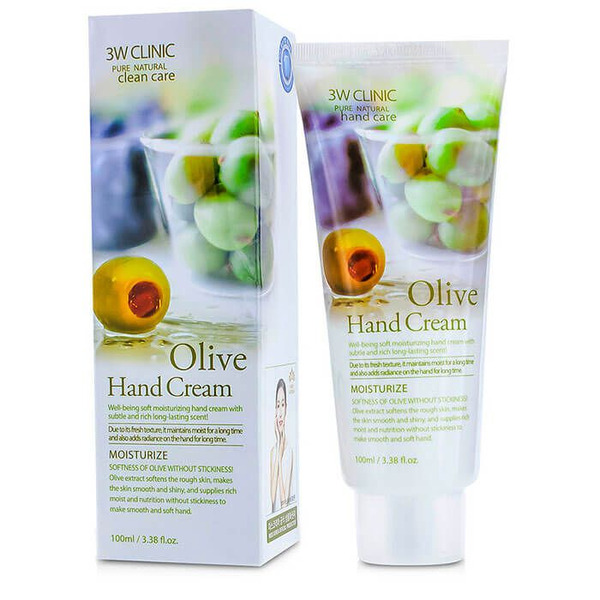 Увлажняющий крем для рук со смягчающим экстрактом оливы Olive Hand Cream, 3W CLINIC   100 мл