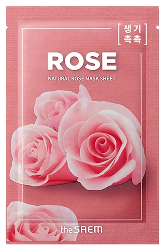 Маска тканевая с экстрактом розы Natural Rose Mask Sheet, THE SAEM   21 мл