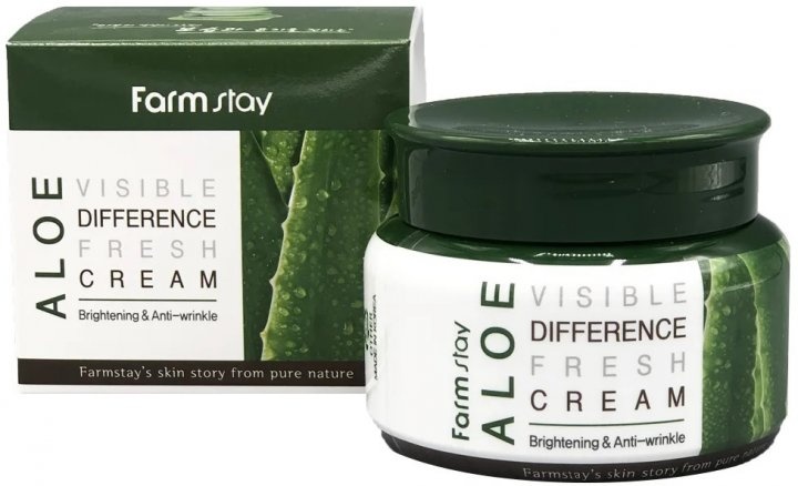 Успокаивающий крем для лица с алоэ Visible Difference Fresh Cream Aloe, Farmstay 100 мл