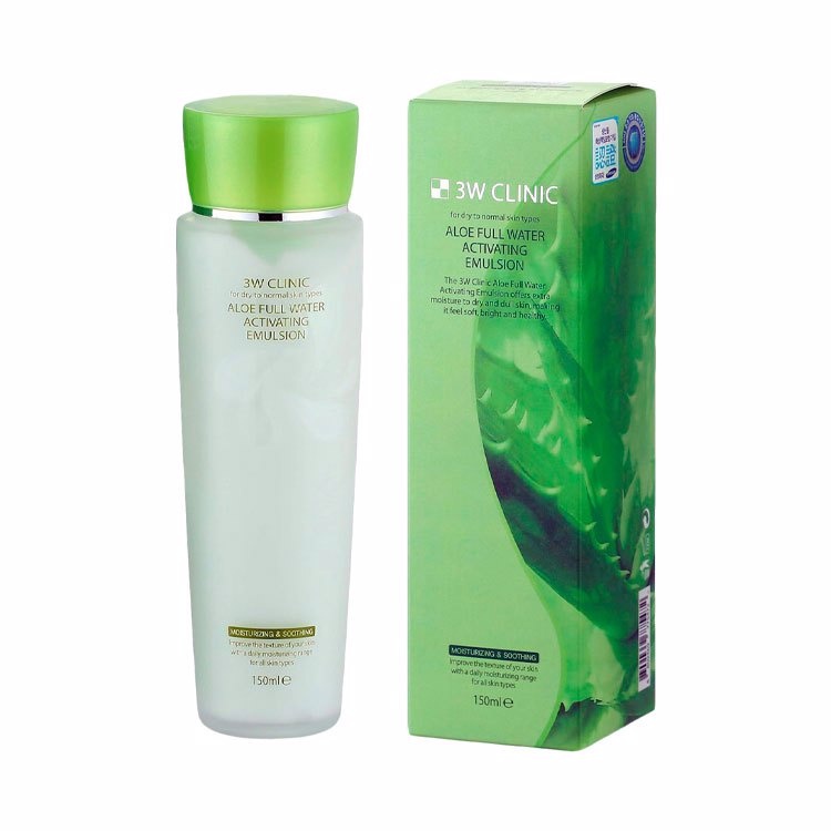 Эмульсия для лица с экстрактом алоэ ALOE FULL WATER ACTIVATING EMULSION, 3W Clinic, 150 мл