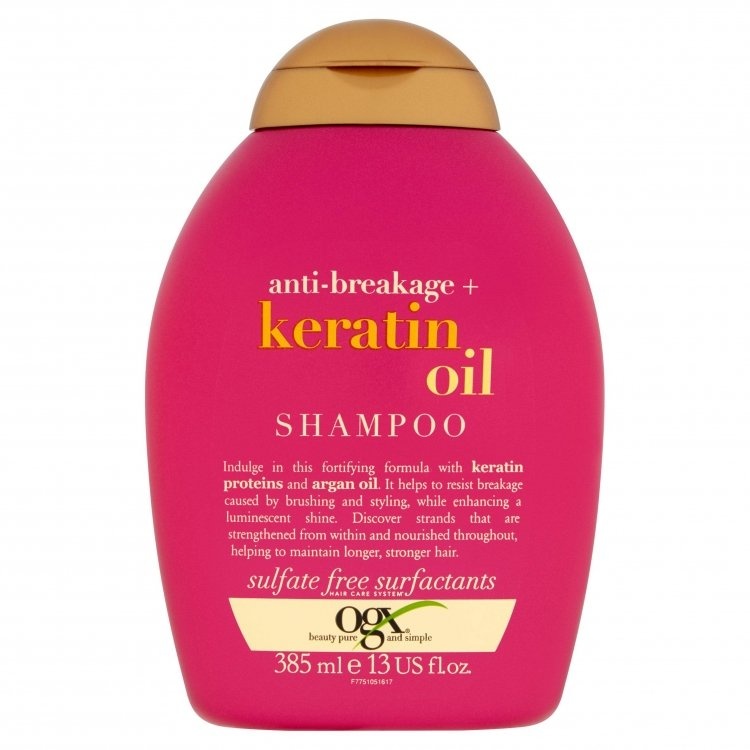 Шампунь против ломкости волос с кератиновым маслом Anti-Breakage Keratin Oil Shampoo, OGX 385 мл