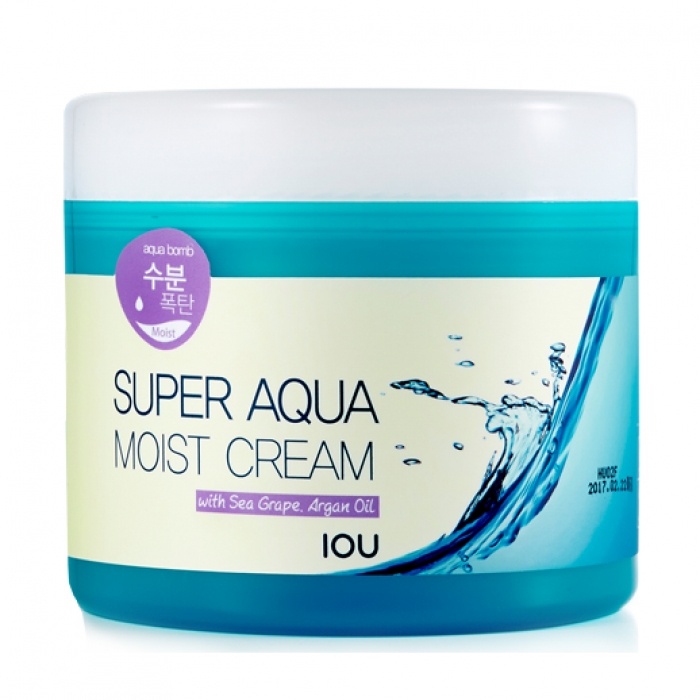 Крем для лица увлажняющий с гиалуроновой кислотой IOU Super Aqua Moist Cream, Welcos, 300 мл