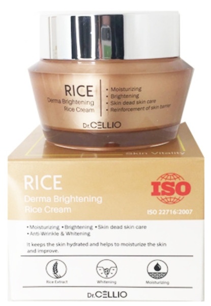 Крем для лица осветляющий с экстрактом риса DERMA BRIGHTNING RICE CREAM, Dr. CELLIO, 50 мл