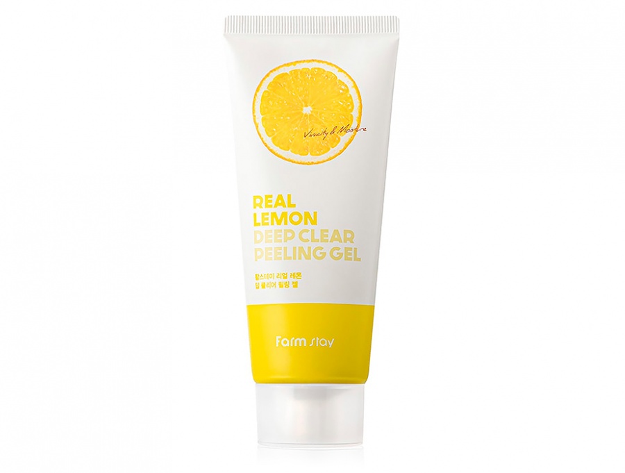 Гель отшелушивающий с экстрактом лимона Real Lemon Deep Clear Peeling Gel, FarmStay, 100 мл