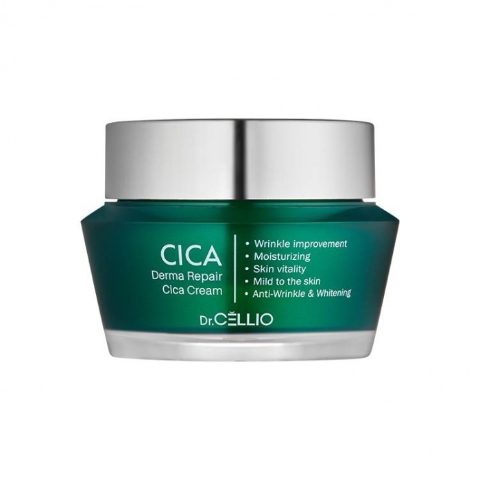 Крем для лица успокаивающий с центеллой азиатской DERMA REPAIR CICA CREAM, Dr. CELLIO, 50 мл