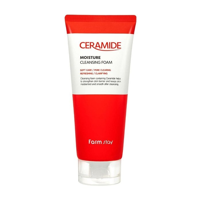 Пенка увлажняющая очищающая с керамидами Ceramide Moisture Cleansing Foam,  FarmStay, 180 мл