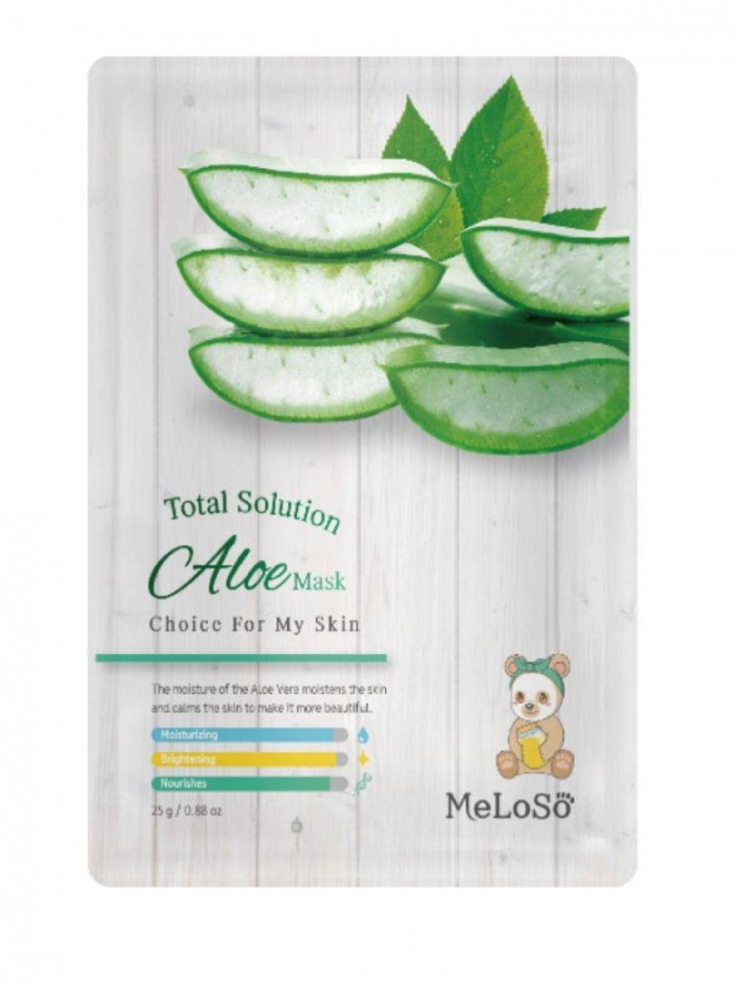 Маска тканевая на основе алоэ Total solution aloe mask, Meloso 25 мл