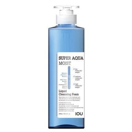 Пенка для лица увлажняющая с дозатором IOU Super Aqua Moist Liquid Cleansing Foam, Welcos, 500 мл