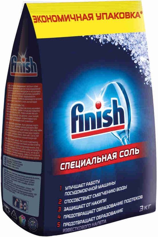 Соль специальная гранулированная для посудомоечных машин, Finish 3 кг