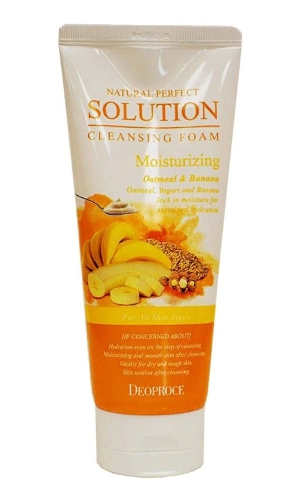 Пенка Natural perfect solution cleansing foam oatmeal & banana,  Deoproce, 170 г