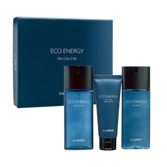 Набор уходовый мужской Eco Energy Skin Care 2 Set (тонер, лосьон, увлажняющее молочко) THE SAEM, 130 мл+130 мл+70 мл