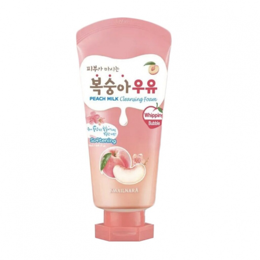 Пенка для лица с экстрактом персика Kwailnara Peach Milk Cleansing Foam, WELCOS, 120 мл