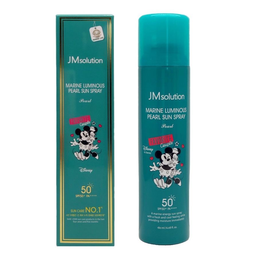 Солнцезащитный спрей с экстрактом жемчуга Marine Luminous Pearl Sun Spray Disney Couple Favorite SPF50+ PA+++, Jm solution 180 мл