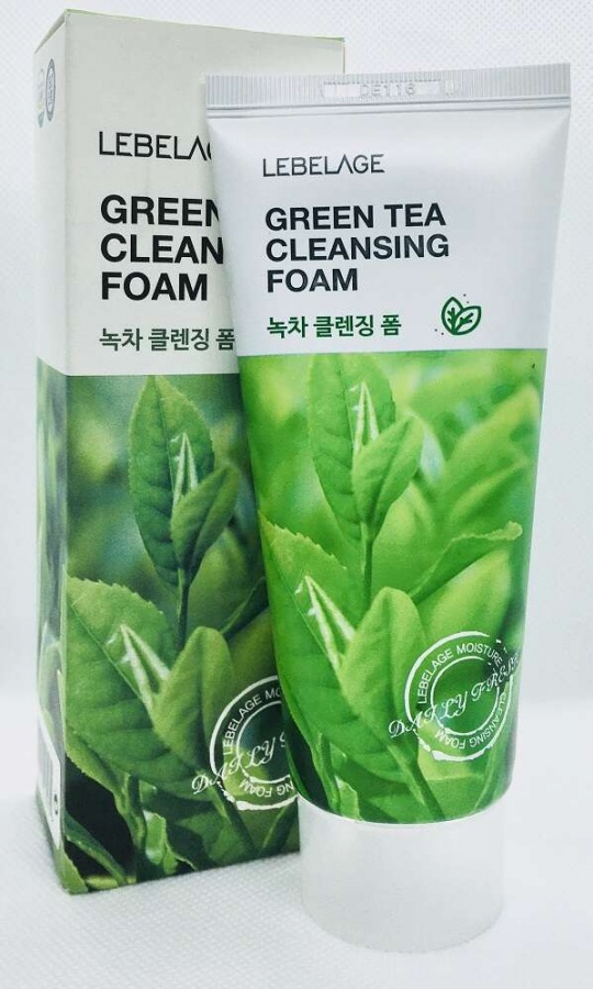 Пенка для лица очищающая с экстрактом зеленого чая CLEANSING FOAM GREENTEA, LEBELAGE, 100 мл