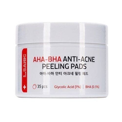 Диски отшелушивающие с AHA и BHA кислотами против несовершенств кожи Aha-Bha Anti-Acne Peeling Pads, L.Sanic, 35 шт.