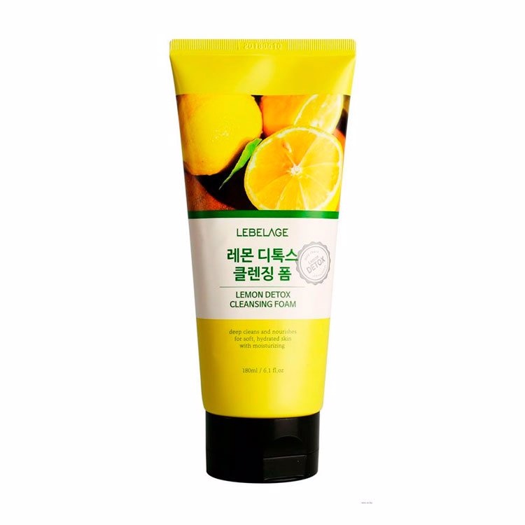 Пенка для умывания осветляющая с экстрактом лимона LEMON BRIGHTNING CLEANSING FOAM, LEBELAGE, 180 мл