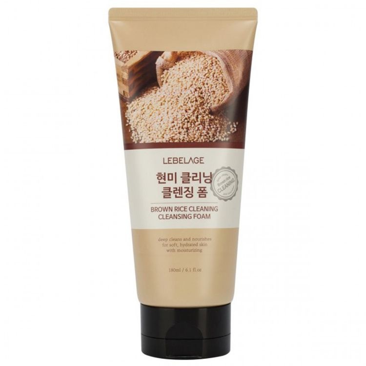 Пенка для умывания отшелушивающая с экстрактом коричневого риса BROWN RICE CLEANING CLEANSING FOAM, LEBELAGE, 180 мл