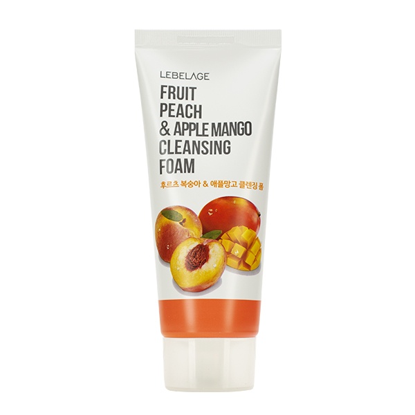 Пенка для умывания с экстрактами персика и манго  FRUIT PEACH&APPLE MANGO CLEANSING FOAM, LEBELAGE, 100 мл