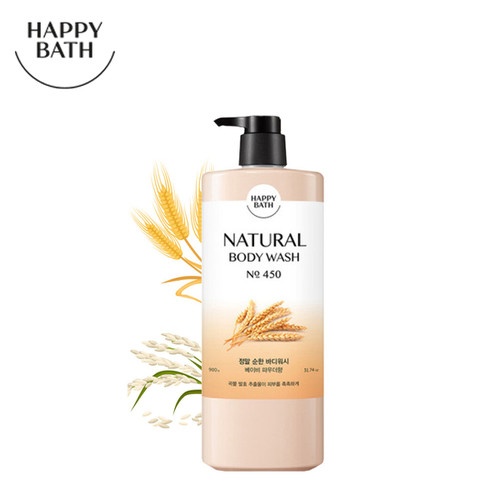 Гель для душа с экстрактом рисовых отрубейNATURAL BODY WASH BABY POWDER, HAPPYBATH, 900 мл