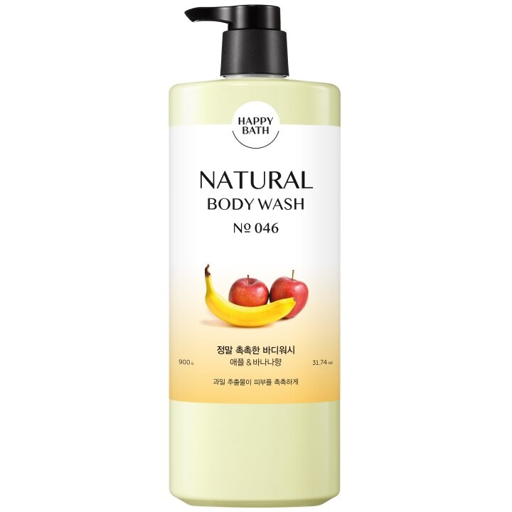 Гель для душа с экстрактом яблока и банана NATURAL BODY WASH APPLE&BANANA, HAPPYBATH, 900 мл