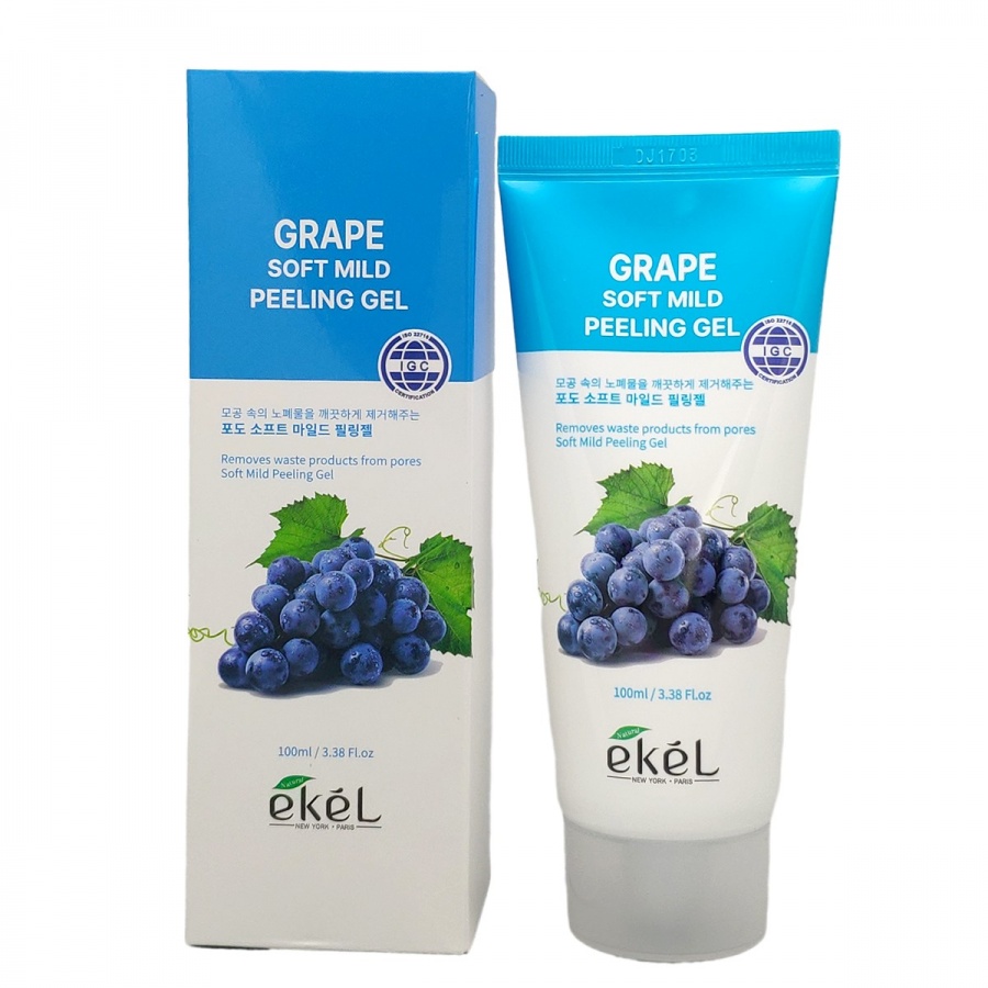 Пилинг-гель для лица с экстрактом винограда, Grape Soft Mild Peeling Gel, Ekel, 100 мл