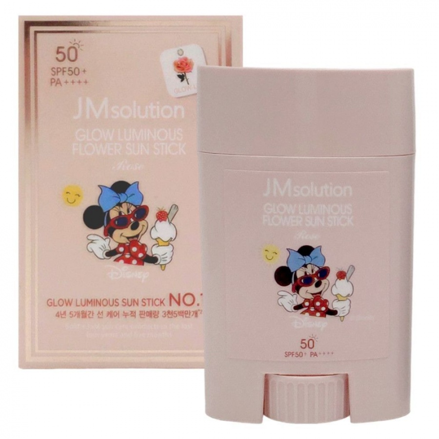 Солнцезащитный стик с экстрактом розы  SPF50+PA++++, Glow Luminous Flower Light Sun Stick Disney Mini, Jmsolution, 21 г