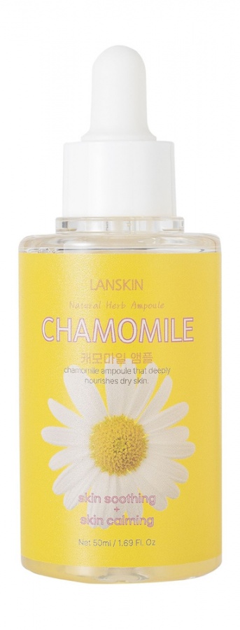 Успокаивающая ампульная сыворотка с экстрактом ромашки, Natural Herb Chamomile Ampoule, LanSkin, 50 мл