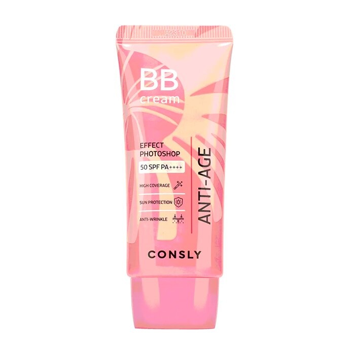 Крем BB антивозрастной с эффектом фотошопа, BB CREAM EFFECT PHOTOSHOP ANTI-AGE SPF50/PA++++, натуральный бежевый, Consly, 50 мл