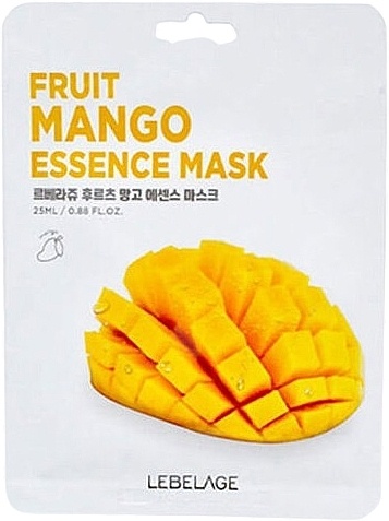 Маска для лица тканевая с экстрактом манго, FRUIT MANGO ESSENCE MASK, LEBELAGE, 25 мл