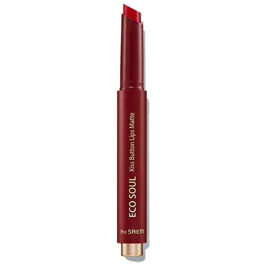 Помада для губ матовая, Eco Soul Kiss Button Lips Matte 04 Fusia Red, the SAEM, 2 г