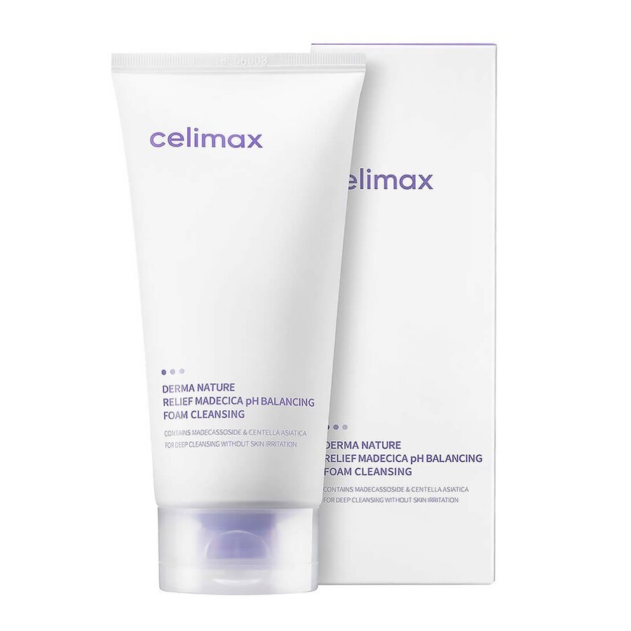 Пенка для лица очищающая слабокислотная, Derma Nature Relief Madecica pH Balancing Foam Cleansing, celimax, 150 мл