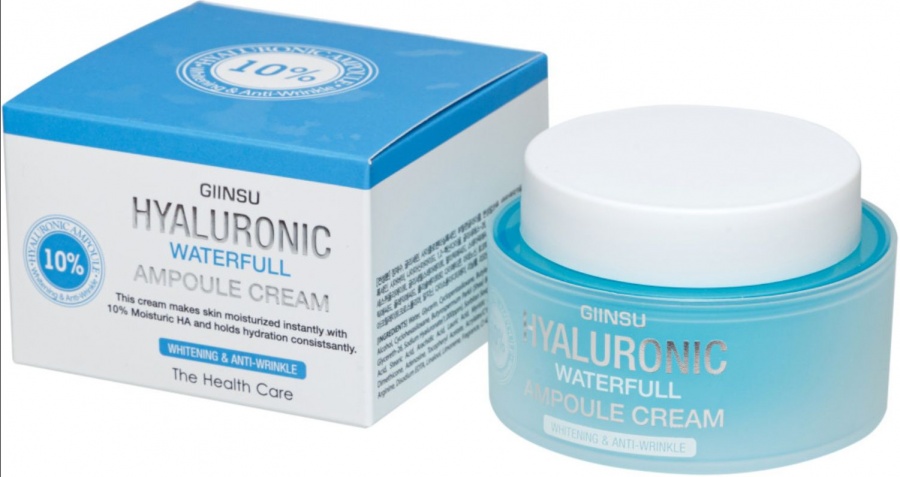 Крем для лица ампульный с гиалуроновой кислотой, HYALURONIC WATERFULL AMPOULE CREAM, GIINSU, 65 мл