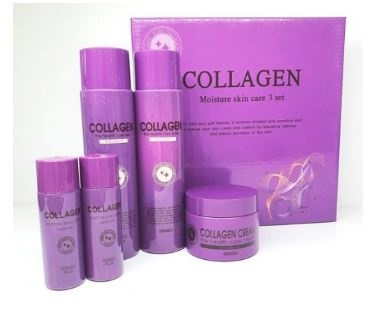 Набор для лица уходовый с коллагеном, SKIN CARE 3 SET (COLLAGEN), GIINSU, 150 мл*2/30 мл*2/50 г