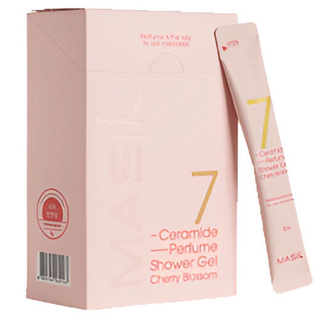 Гель для душа с ароматом вишни, 7 CERAMIDE PERFUME SHOWER GEL_Cherry Blossom Stick Pouch, ALLMASIL, 8 мл*20 шт.