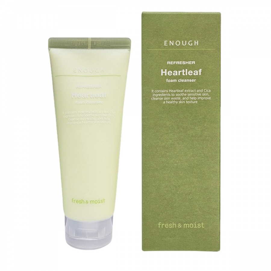 Пенка для умывания с экстрактом центеллы и хауттюйнии, Refresher Heartleaf Foam Cleanser, Enough, 100 мл