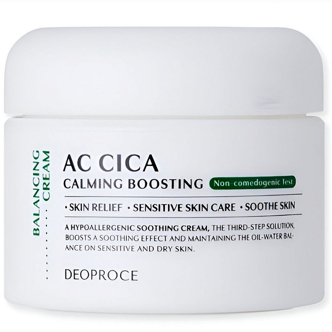 Крем для лица успокаивающий, AC CICA CALMING BOOSTING BALANCING CREAM, DEOPROCE, 50 г