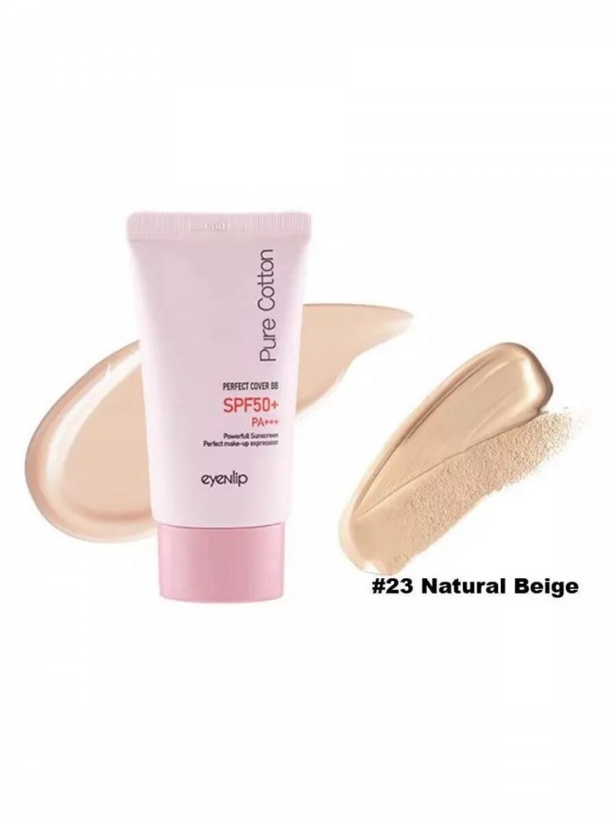 Крем для лица тональный Pure cotton perfect cover bb cream, 23 Natural Beige, EYENLIP, 30 г