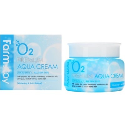 Крем для лица увлажняющий с кислородом, O2 Premium Aqua Cream, FarmStay, 100 г