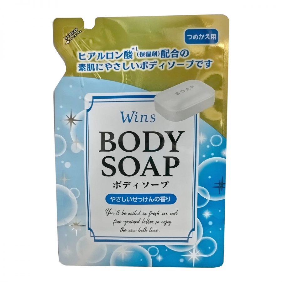 Крем-мыло для тела с гиалуроновой кислотой и богатым ароматом Wins Body Soap, Nihon, 340 г (мягкая упаковка)